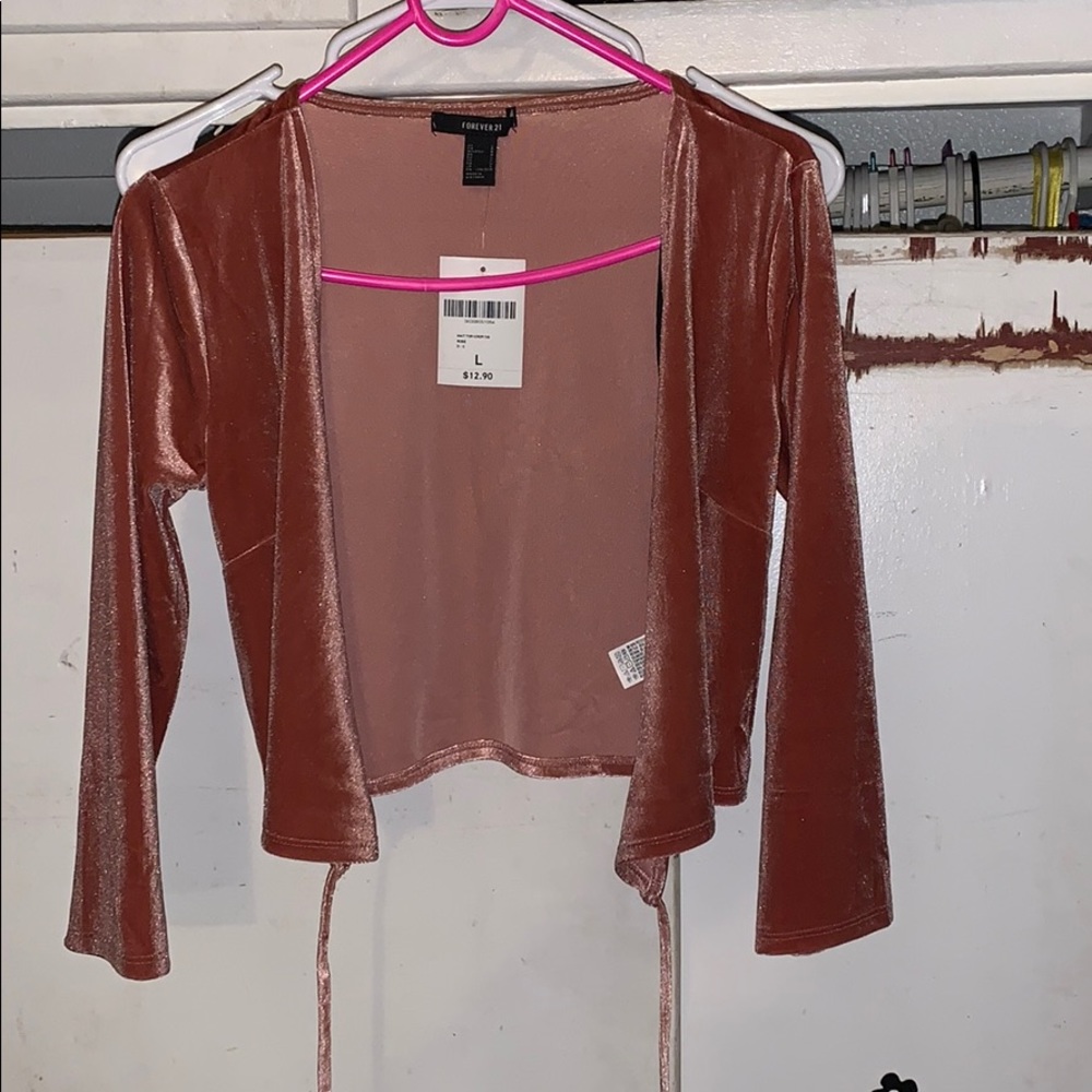 Pink tie up crop top - Picture 1 of 3